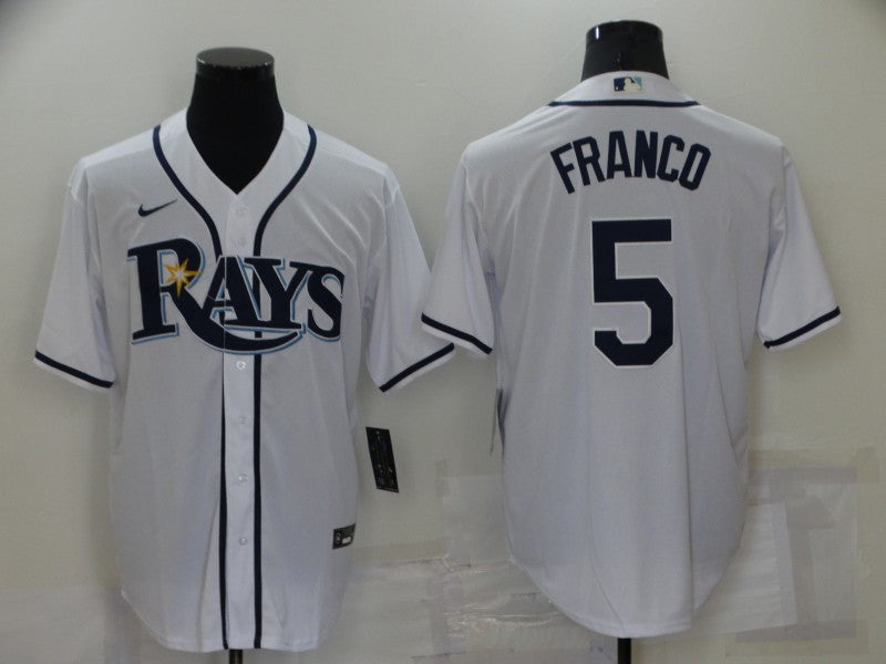 Men's Tampa Bay Rays Wander Franco #5 White Baseball Jersey